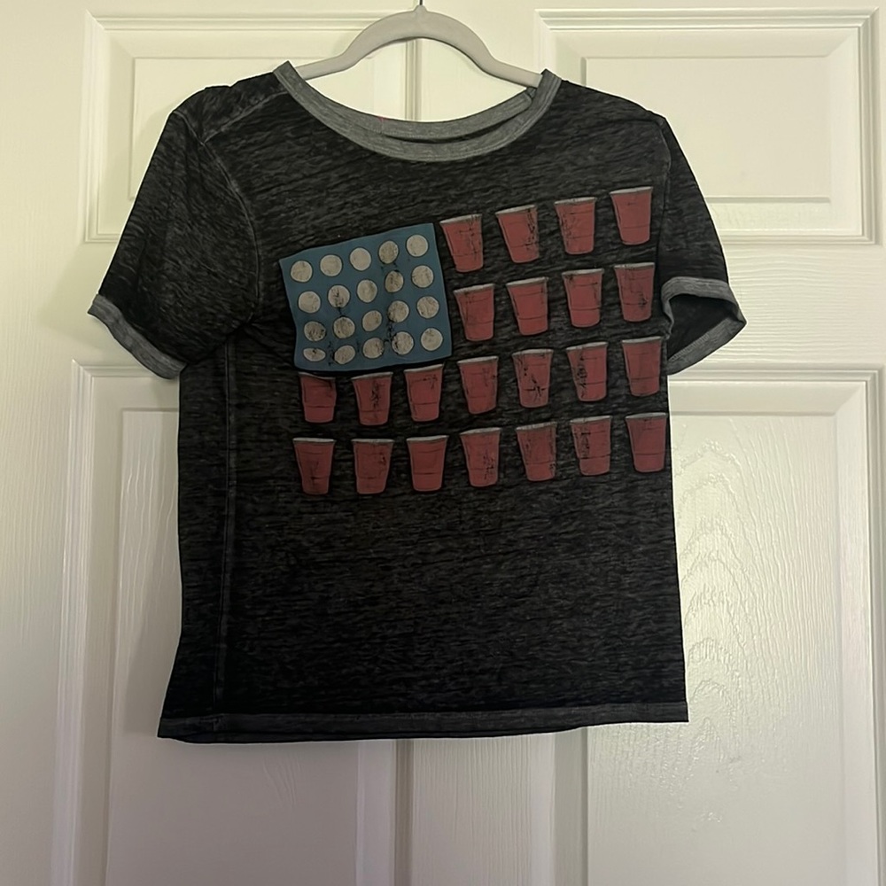 Black American flag shirt
